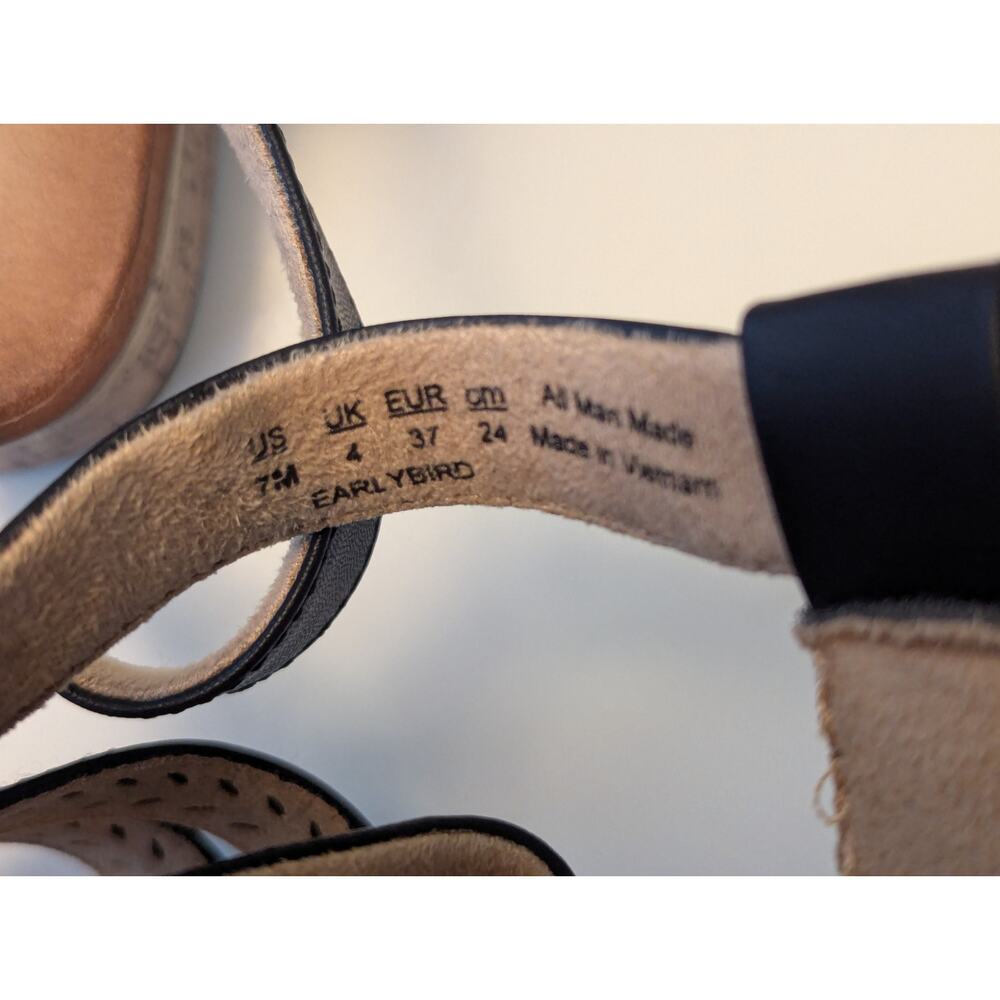 Naturalizer Comfort Black Vegan Leather Slingback Platform Sandals Sz 7 - Picture 6 of 10